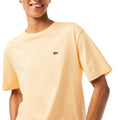 Yellow - Side - Lacoste Womens-Ladies Premium Cotton Crew Neck Boyfriend T-Shirt