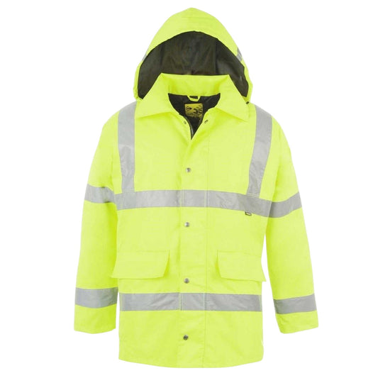 Yellow - Front - Dunlop Unisex Adult Hi-Vis Safety Parka