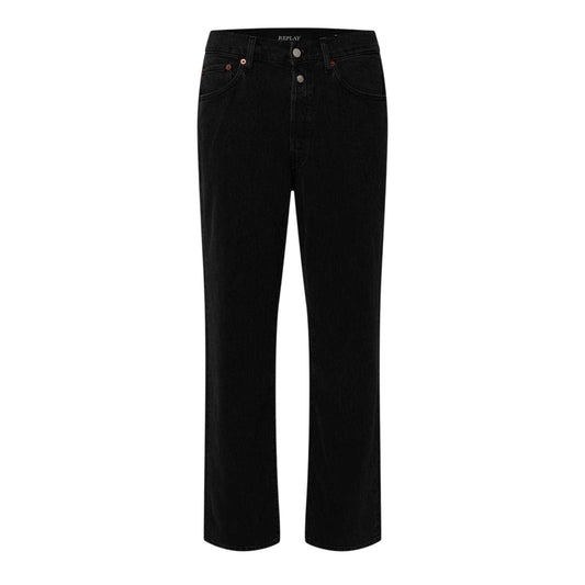 Black - Front - Replay Mens 9zero1 Denim Straight Leg Jeans