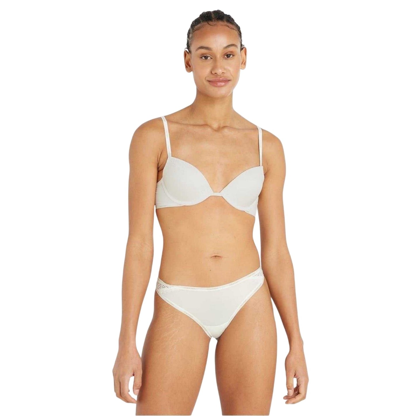 Ivory - Lifestyle - Calvin Klein Womens-Ladies Flirty Plunge Push Up Bra