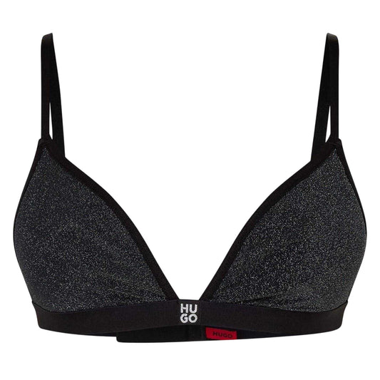 Black - Front - Hugo Womens-Ladies Lurex Bra