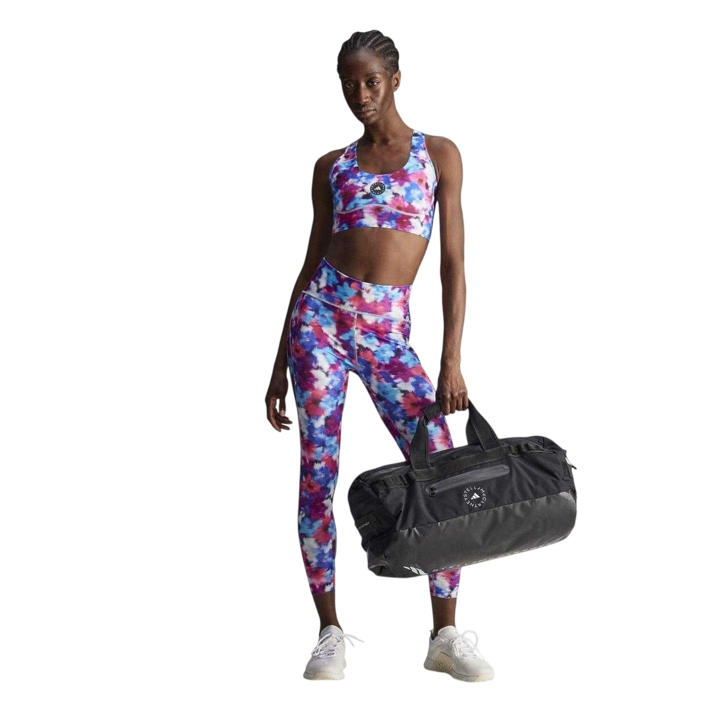 Cyan - Pack Shot - Adidas Womens-Ladies Stella McCartney Sports Crop Top