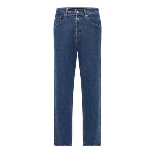 Blue - Front - Replay Mens Cotton Straight Jeans