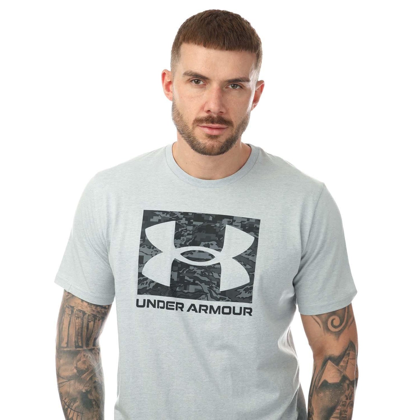 Grey - Lifestyle - Under Armour Mens Boxed Logo Camo T-Shirt