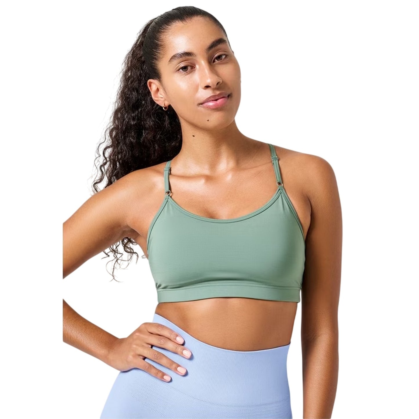 Dusty Green - Side - Casall Womens-Ladies Seamless Snug Fit Sports Bra