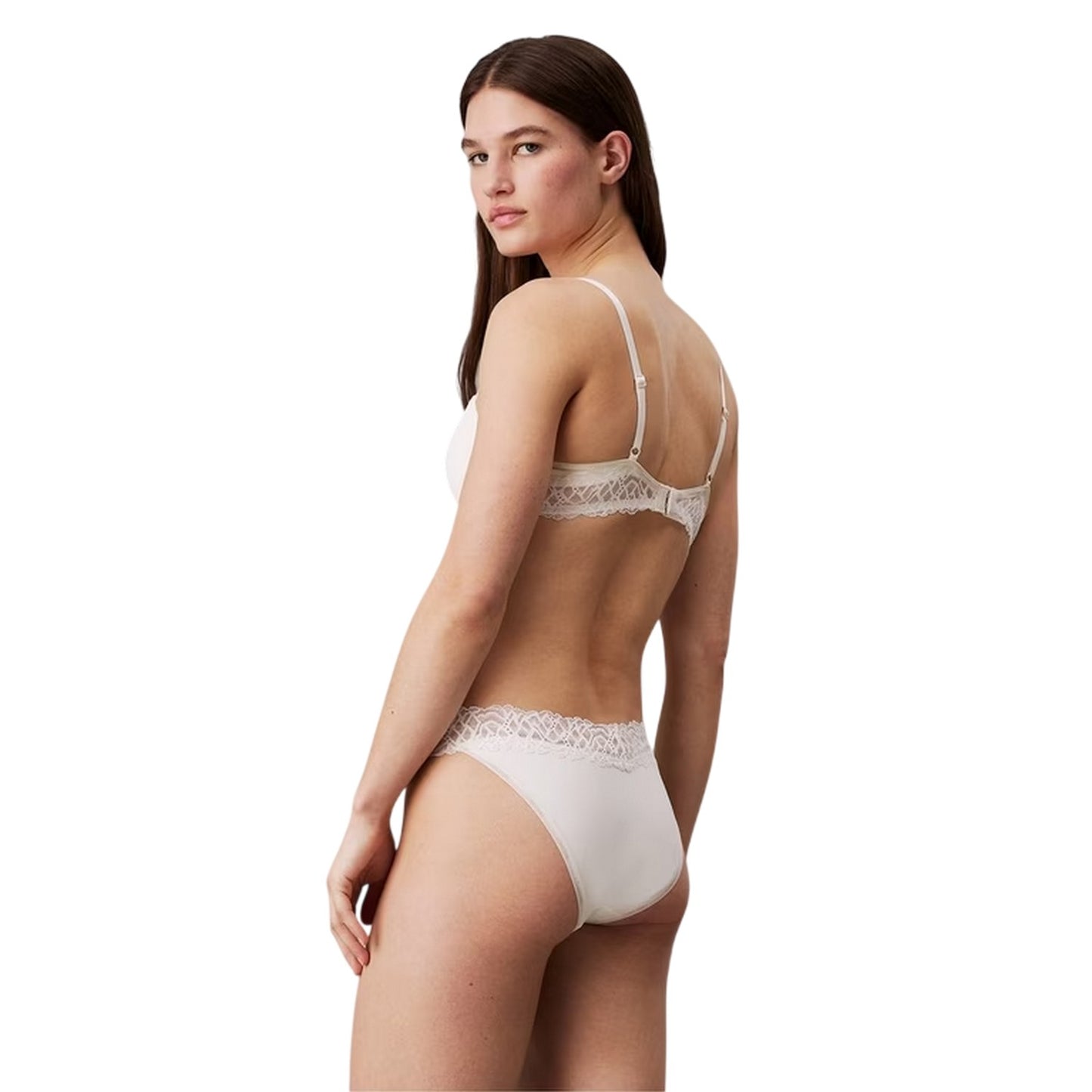 Ivory - Lifestyle - Calvin Klein Womens-Ladies Attraction Lace Trim Push Up Bra