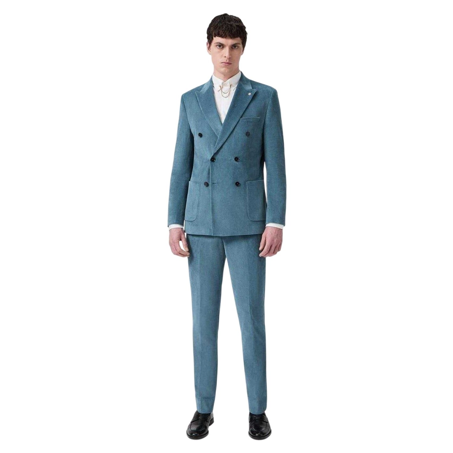 Bright Blue - Lifestyle - Twisted Tailor Mens Corduroy Slim Trousers