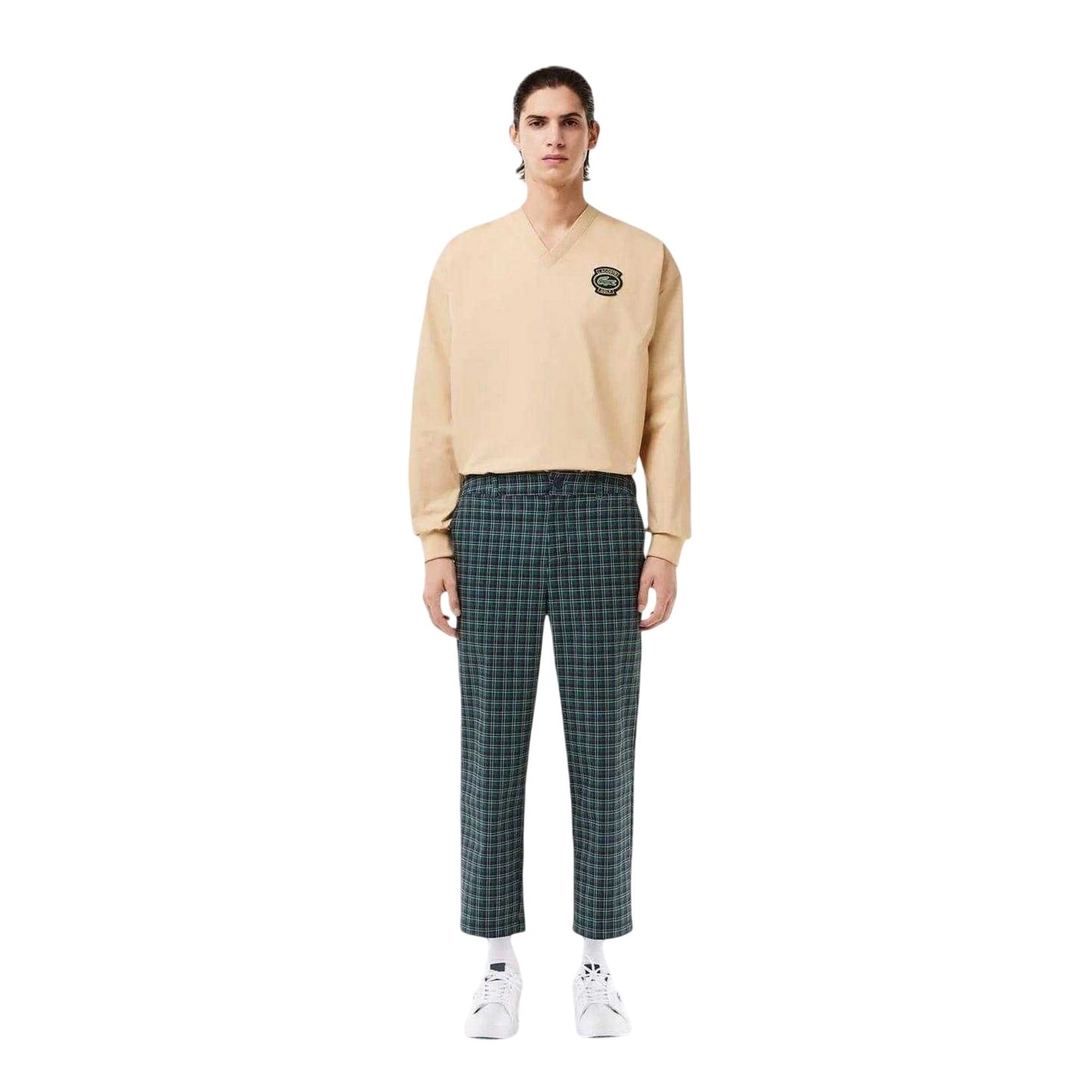 Navy Blue-Red - Side - Lacoste Mens All-Over Print Trousers