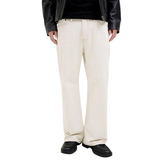 Ecru - Front - Jack And Jones Mens Cooper Relaxed Wide Leg Jeans