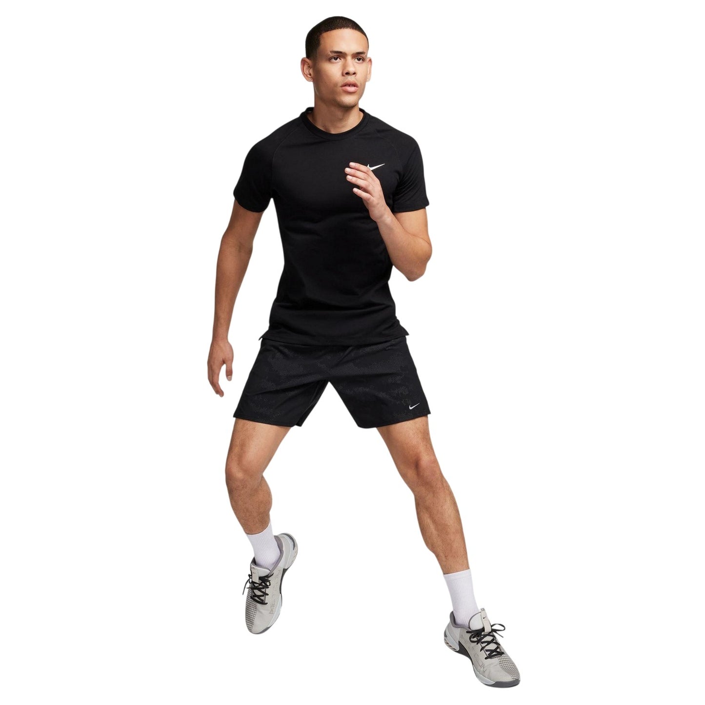 Black-White - Pack Shot - Nike Mens Project Rock Regular T-Shirt