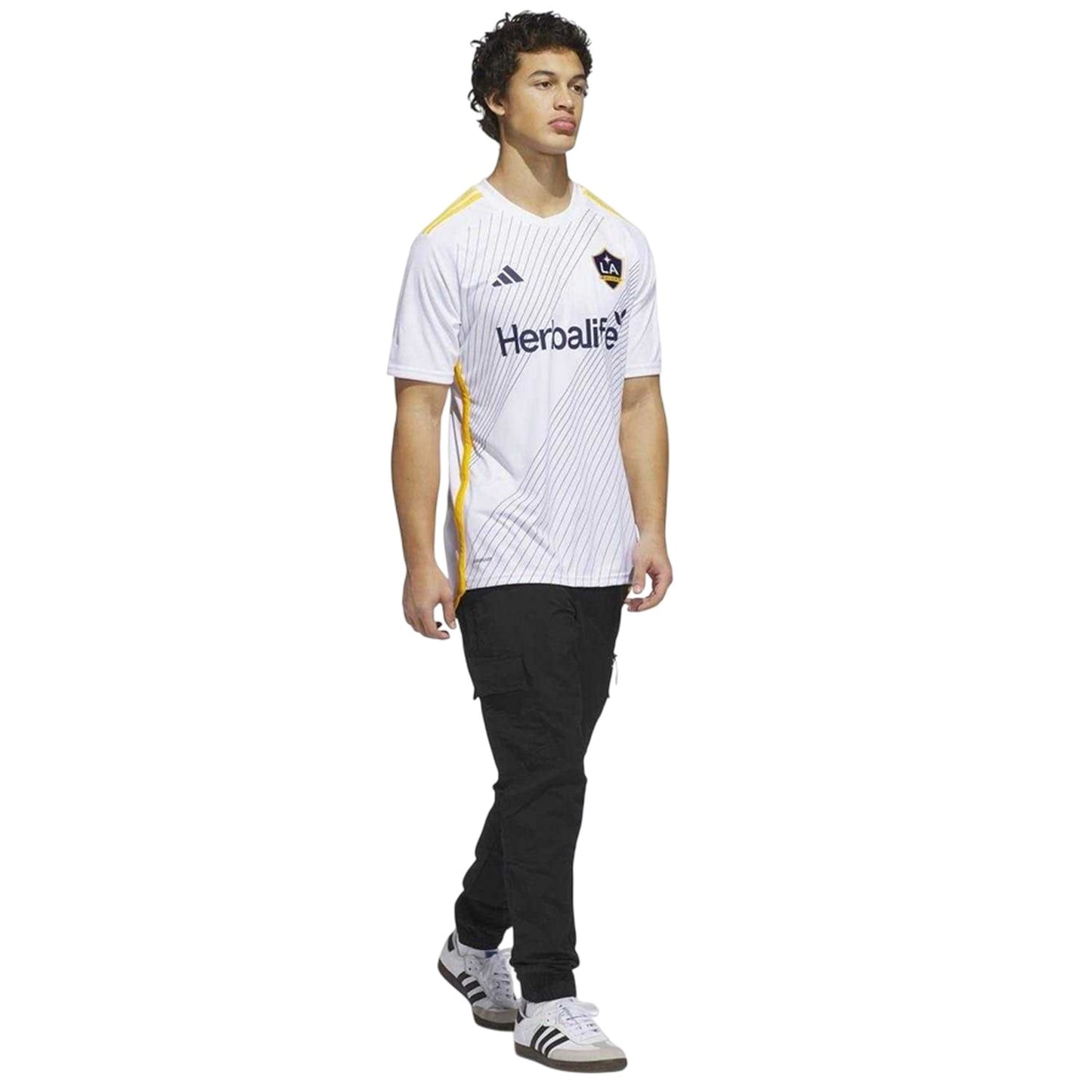 White-Blue - Pack Shot - Adidas Mens LA Galaxy 24-25 Football Jersey