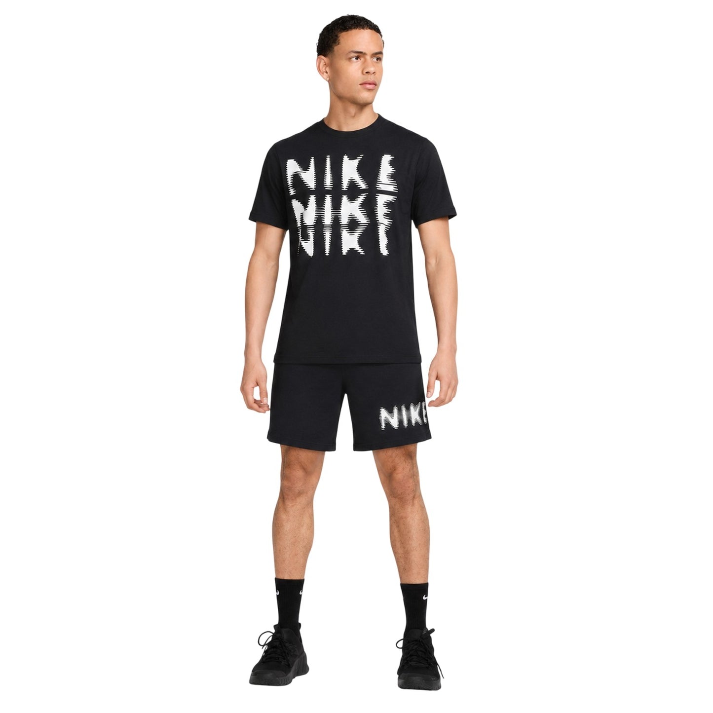 Black-White - Lifestyle - Nike Mens Hyverse Logo Dri-FIT T-Shirt