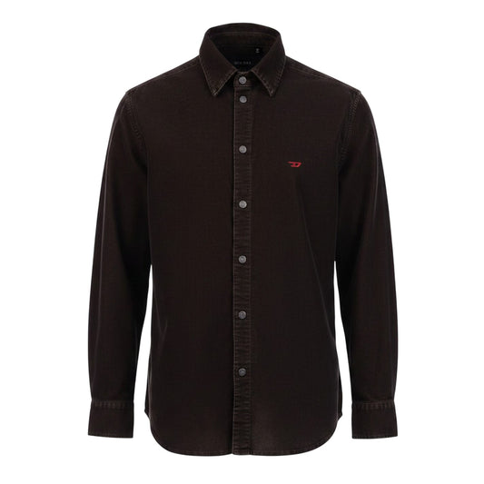 Brown - Front - Diesel Mens Simply Plain Overshirt