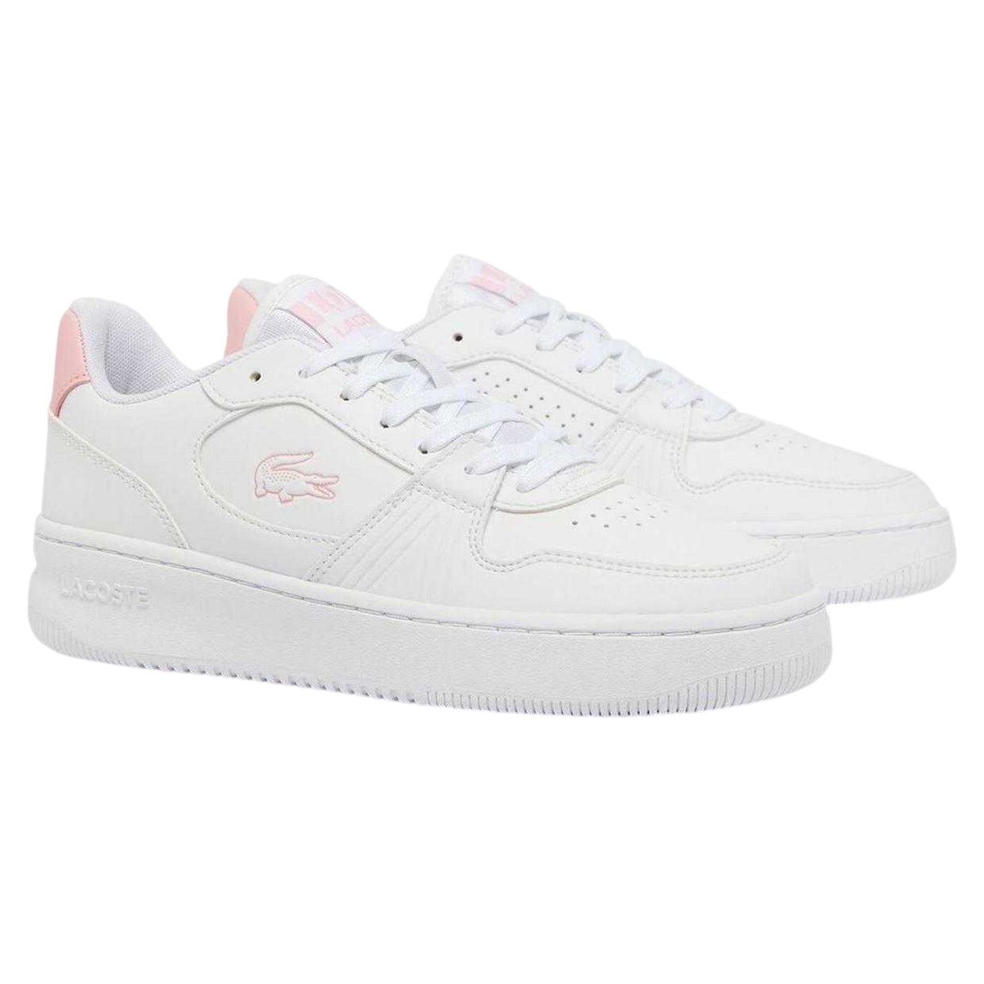 White-Pink - Lifestyle - Lacoste Childrens-Kids Set Leather Trainers