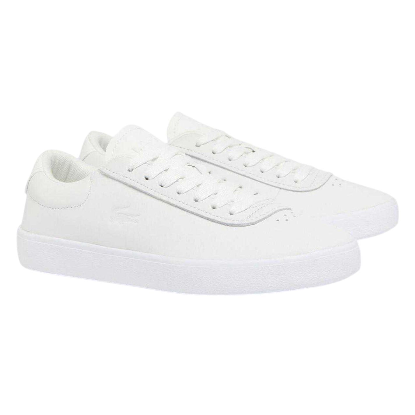 White - Lifestyle - Lacoste Womens-Ladies Baseshot Evo Leather Trainers