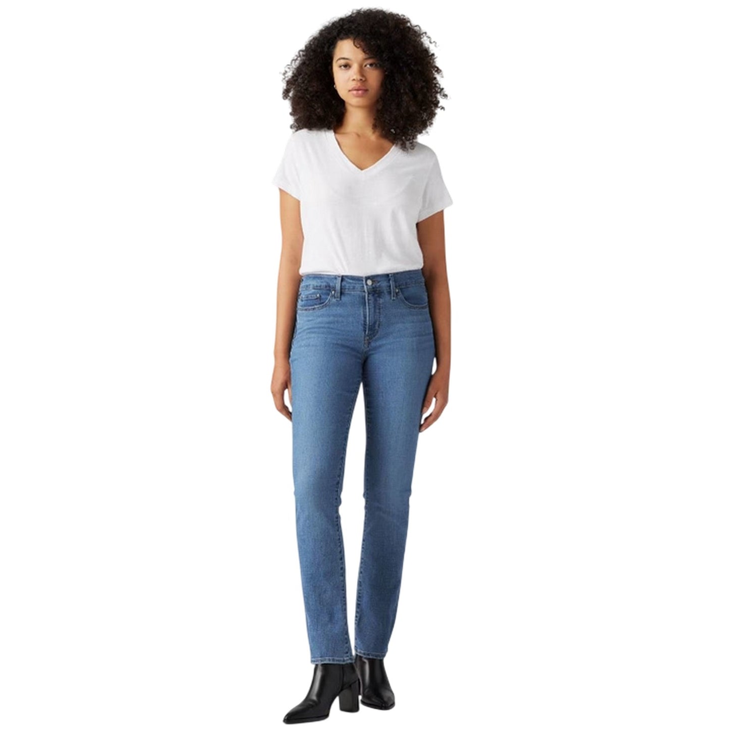 Lapis Gem - Lifestyle - Levis Womens-Ladies High Rise Straight Leg Jeans