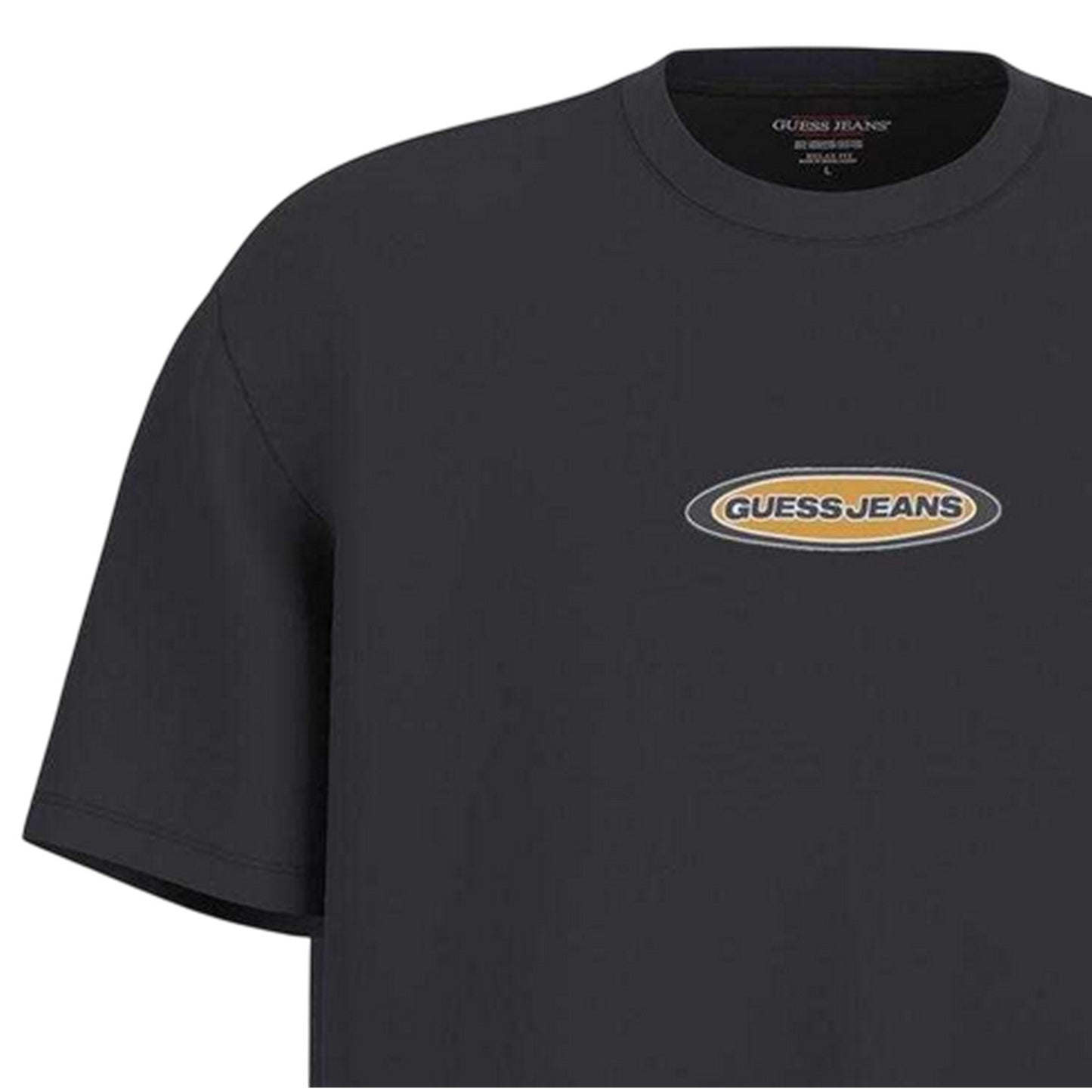 Black - Side - Guess Unisex Adult Wordmark Jersey Crew Neck T-Shirt