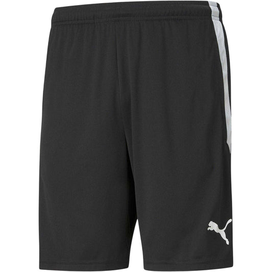 Black-White - Front - Puma Mens TeamLIGA Logo Training Football Shorts