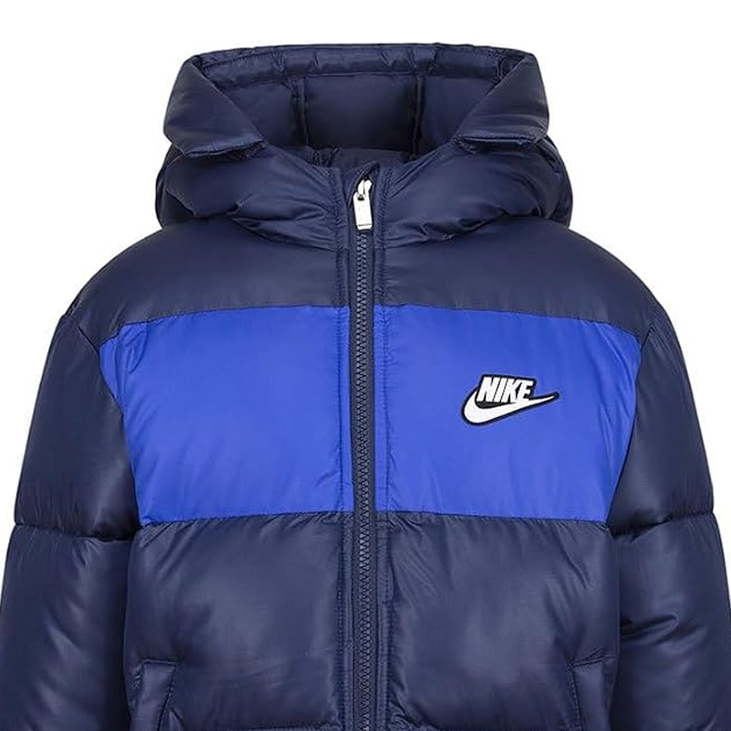 Midnight Navy - Side - Nike Childrens-Kids Colour Block Puffer Jacket