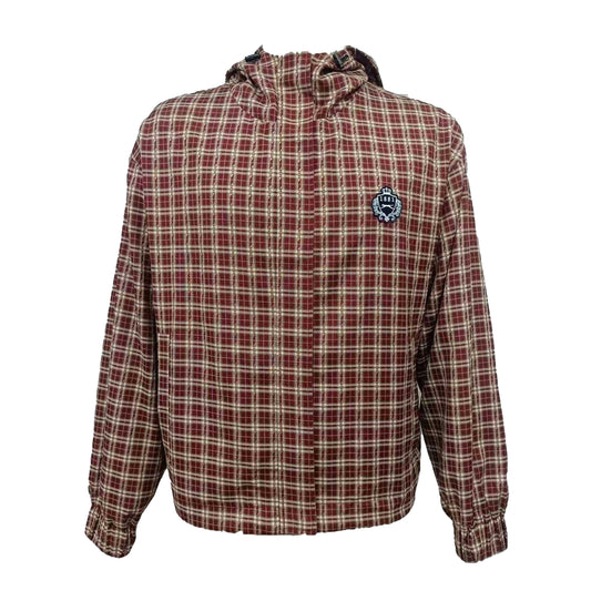 Brown - Front - Slazenger Mens Plaid Hooded Overshirt