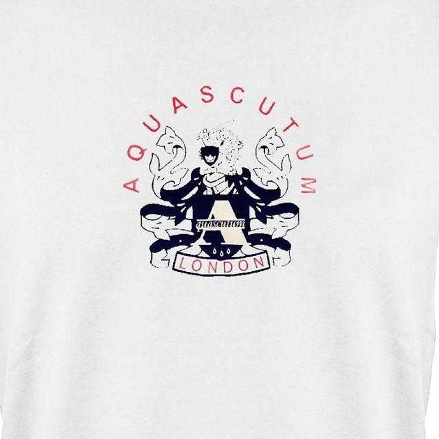 White - Side - Aquascutum Mens Crest Cotton T-Shirt