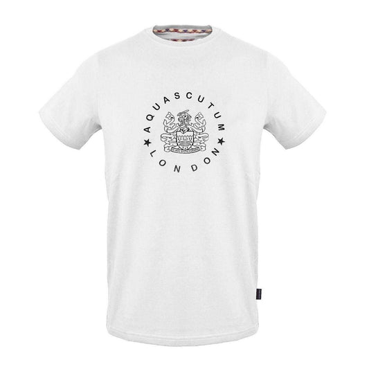 White - Front - Aquascutum Unisex Adult Logo T-Shirt