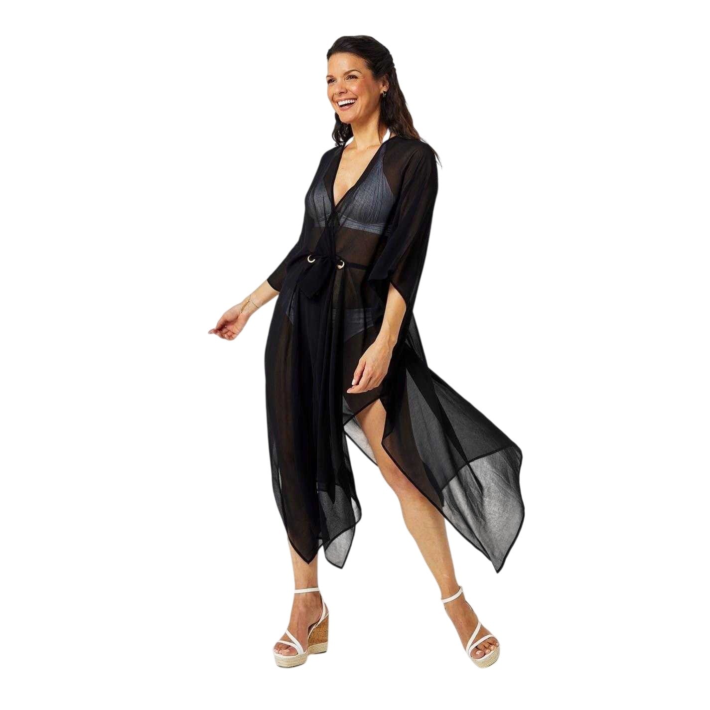 Black - Lifestyle - Biba Womens-Ladies Chiffon Kaftan