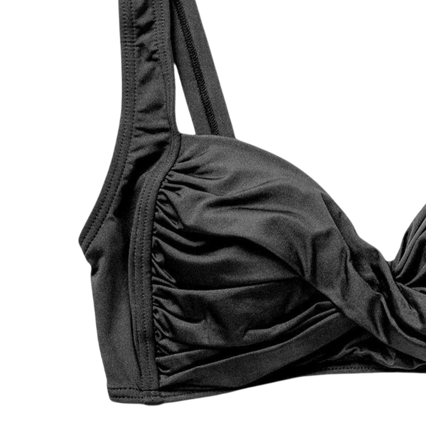 Black - Side - Panos Emporio Womens-Ladies Athena Twist Bikini Top