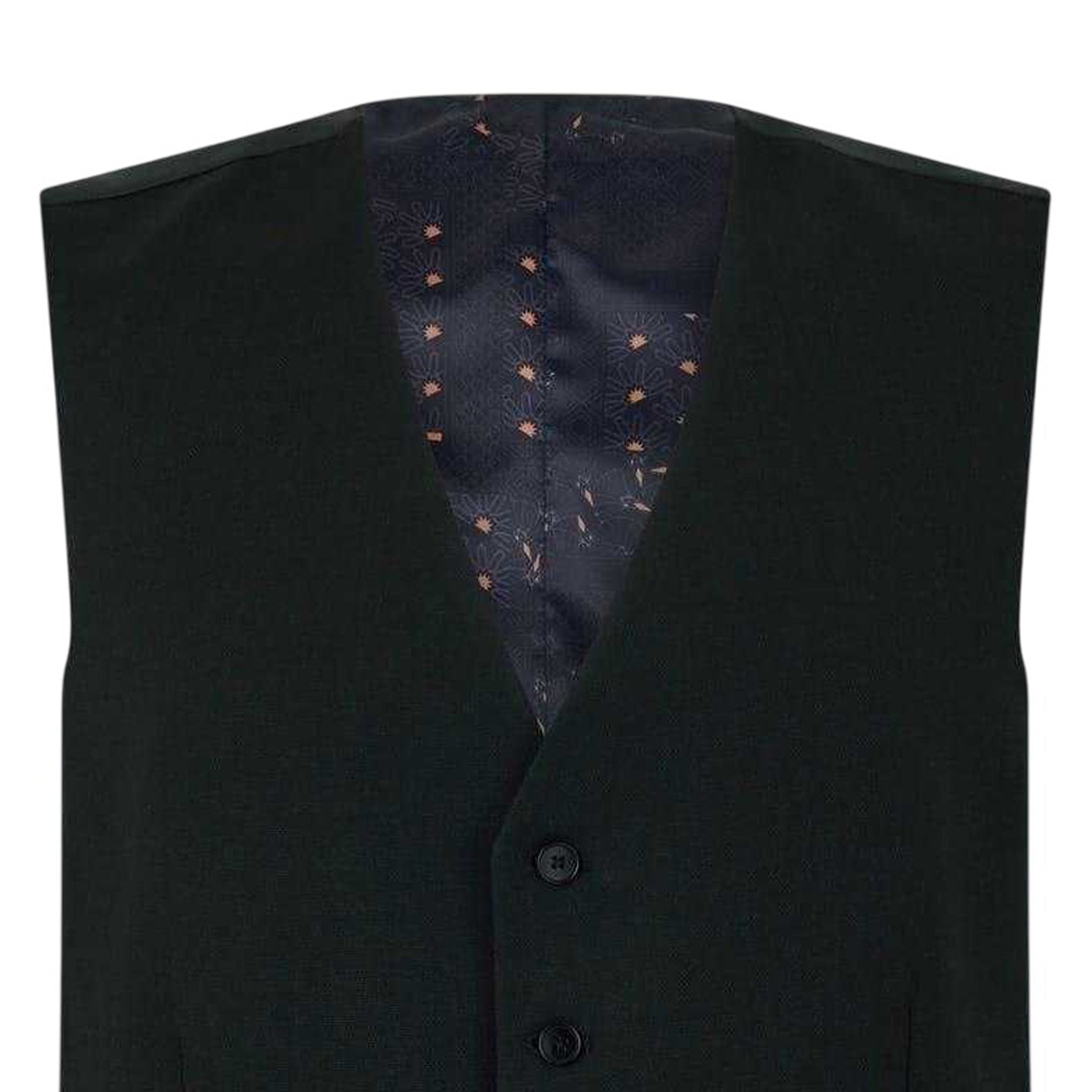 Black - Side - Ted Baker Mens Textured Slim Formal Gilet
