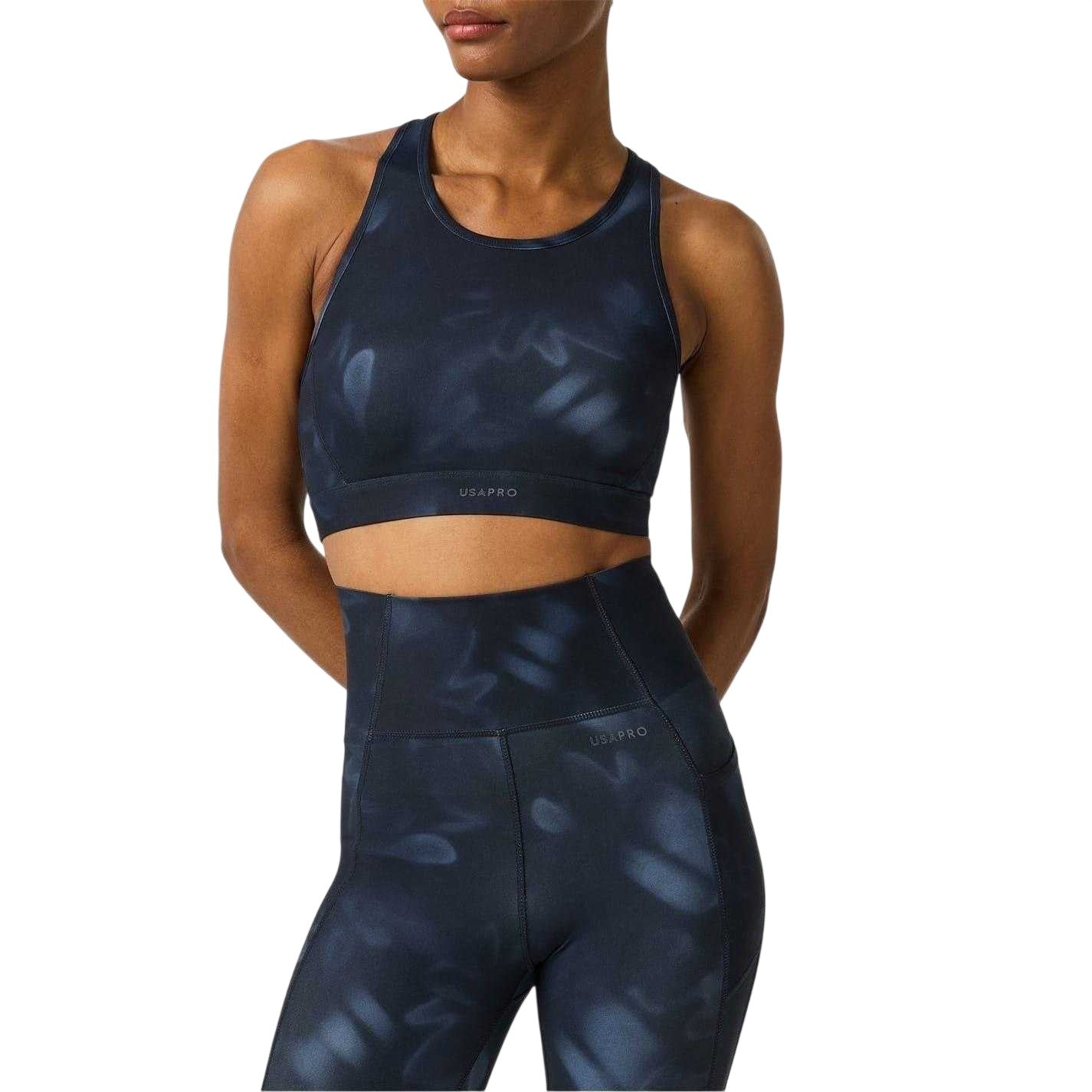 Black - Side - USA Pro Womens-Ladies Core Sports Bra