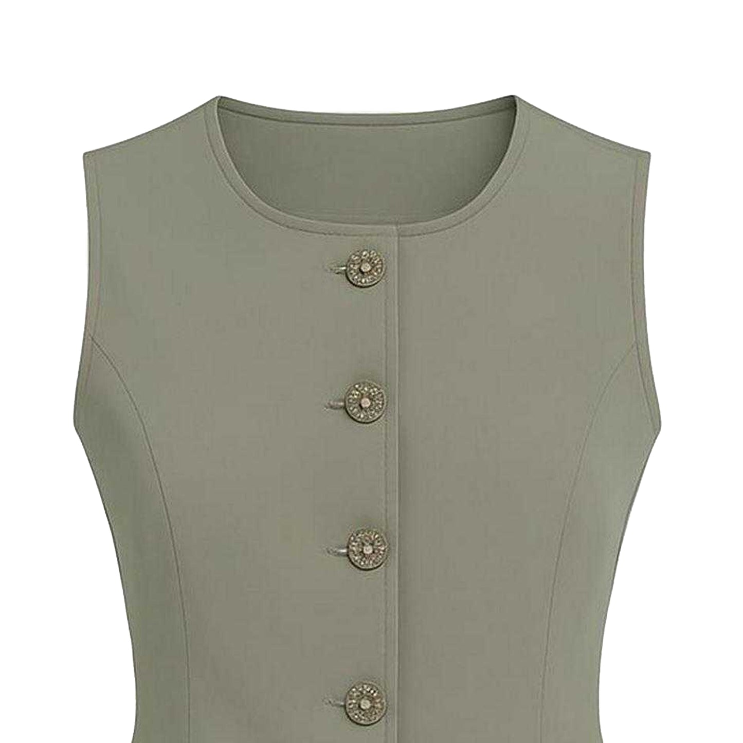 Khaki Green - Side - I Saw It First Womens-Ladies Waistcoat