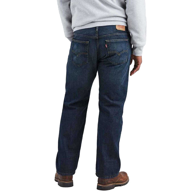 Dark Blue - Back - Levis Mens 569 Straight Leg Loose Jeans