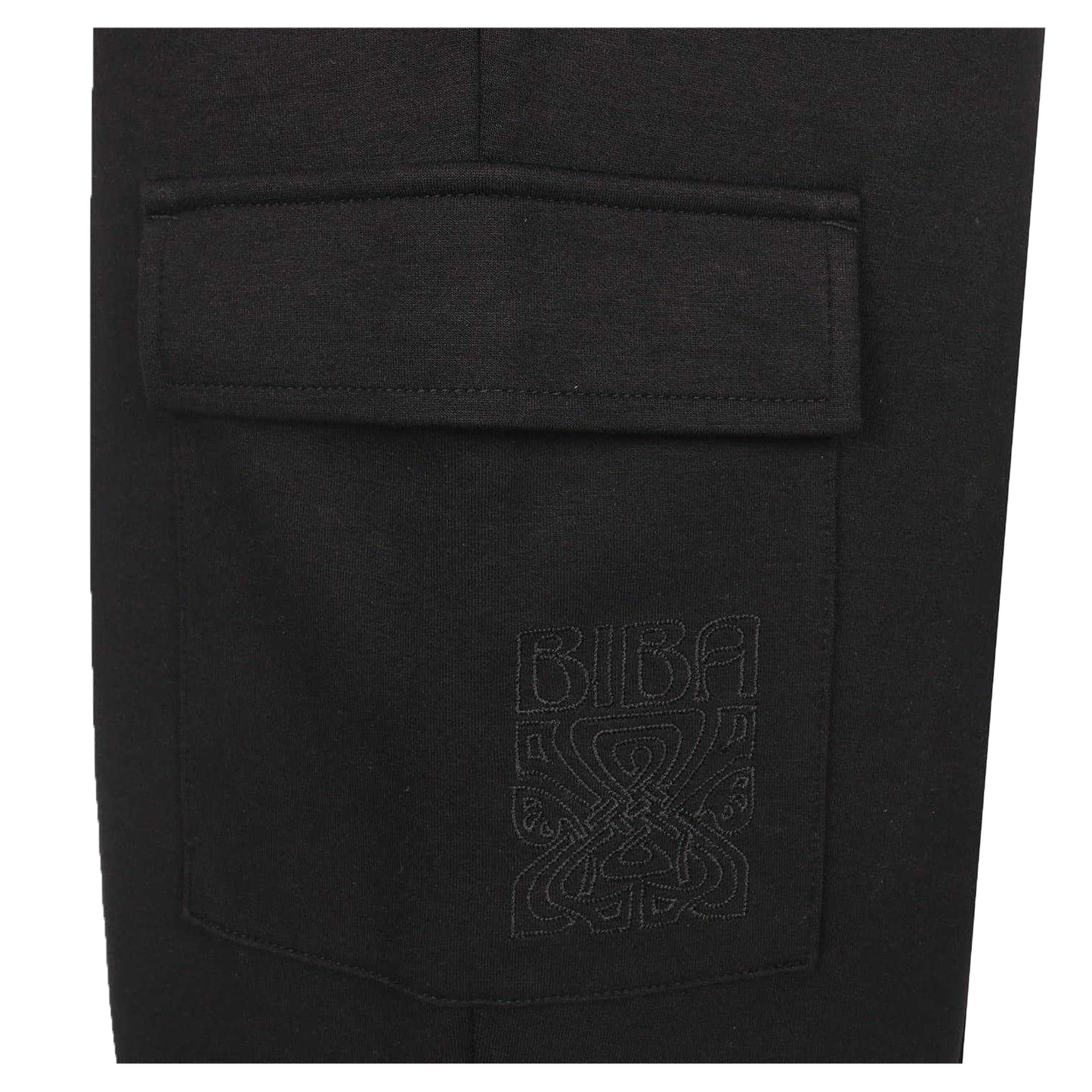 Black - Lifestyle - Biba Womens-Ladies Open Hem Wide Leg Joggers