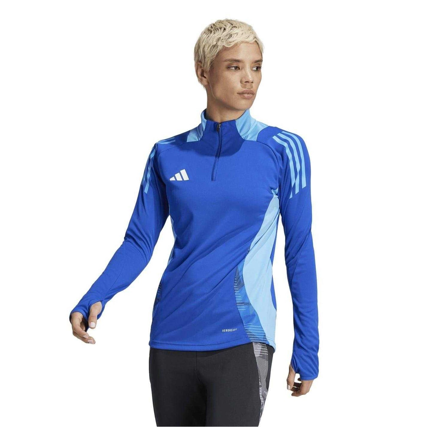Royal Blue - Lifestyle - Adidas Womens-Ladies Logo Raglan Technical Top