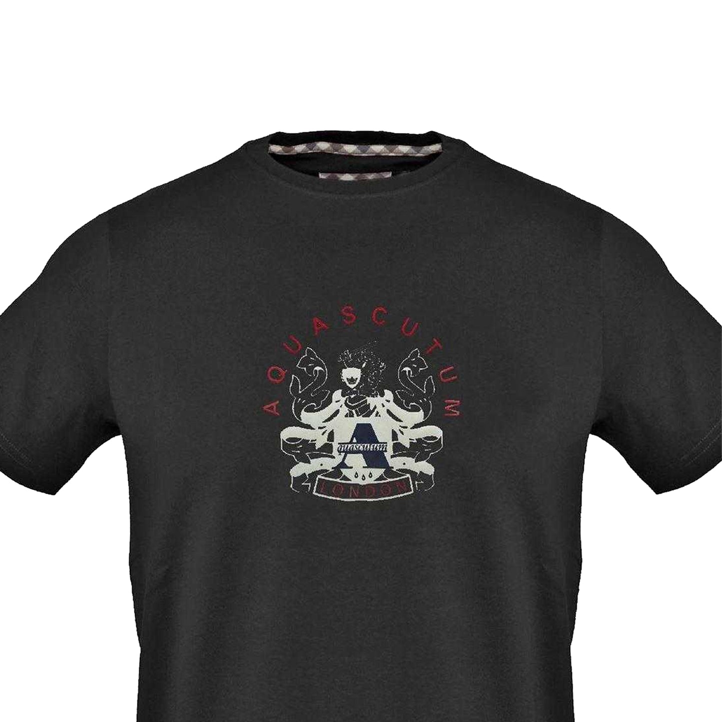 Black - Side - Aquascutum Mens Graphic Print T-Shirt
