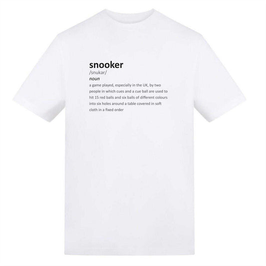 White - Front - AWD Unisex Adult Snooker Text T-Shirt