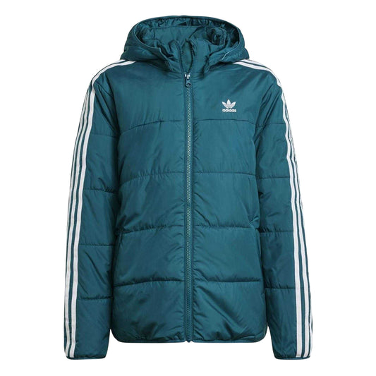 Teal - Front - Adidas Childrens-Kids Originals 3 Stripes Padded Jacket