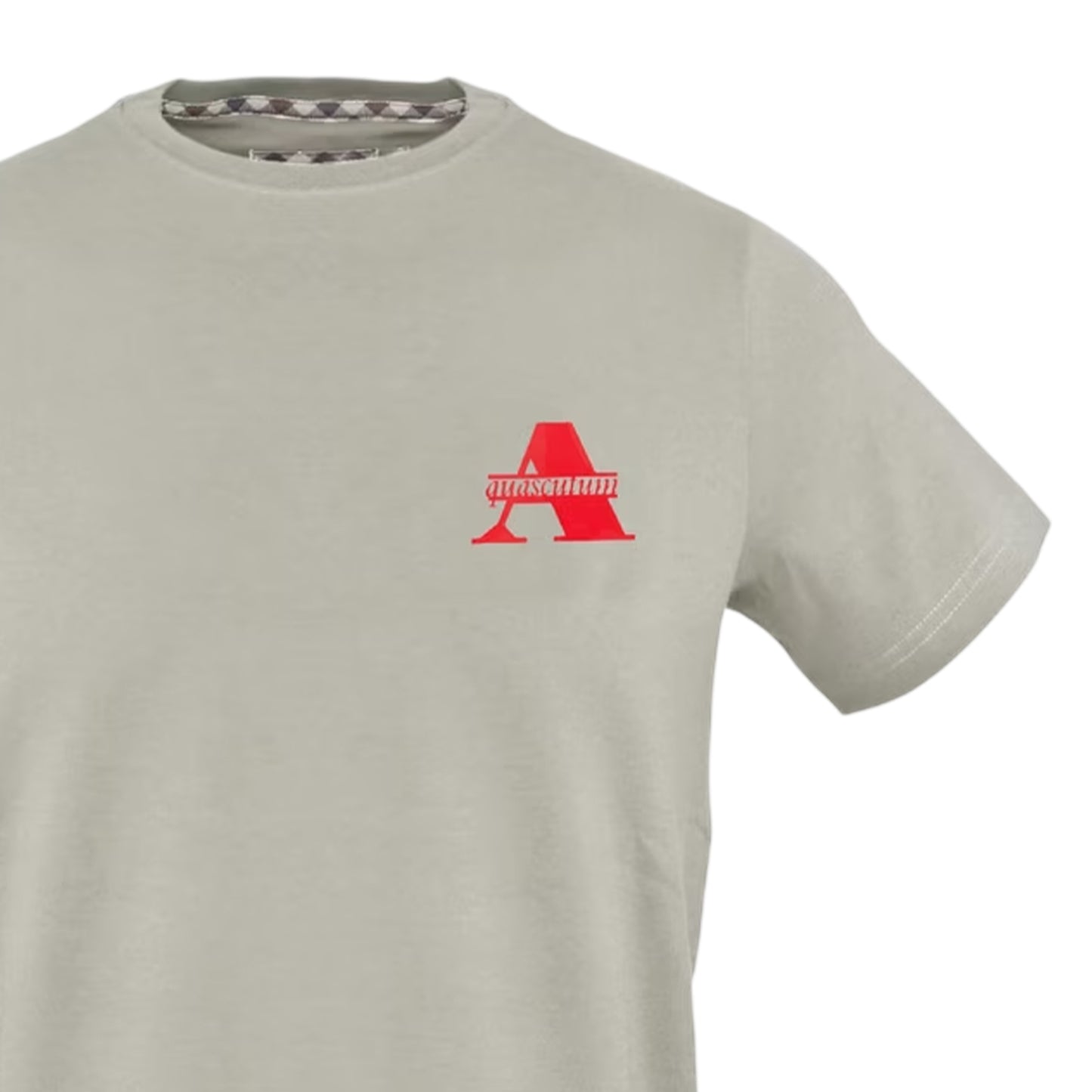 Grey - Side - Aquascutum Mens Embroidered Logo T-Shirt