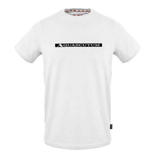 White - Front - Aquascutum Mens Box Logo T-Shirt