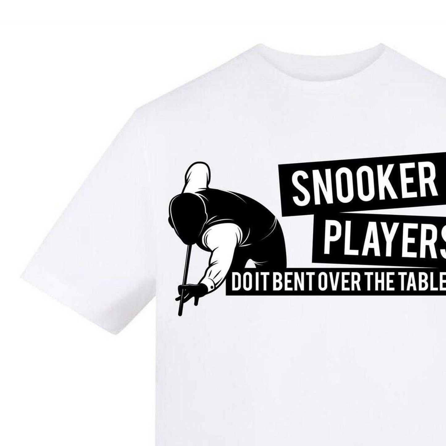 White - Side - AWD Unisex Adult Snooker Players Bent Over T-Shirt