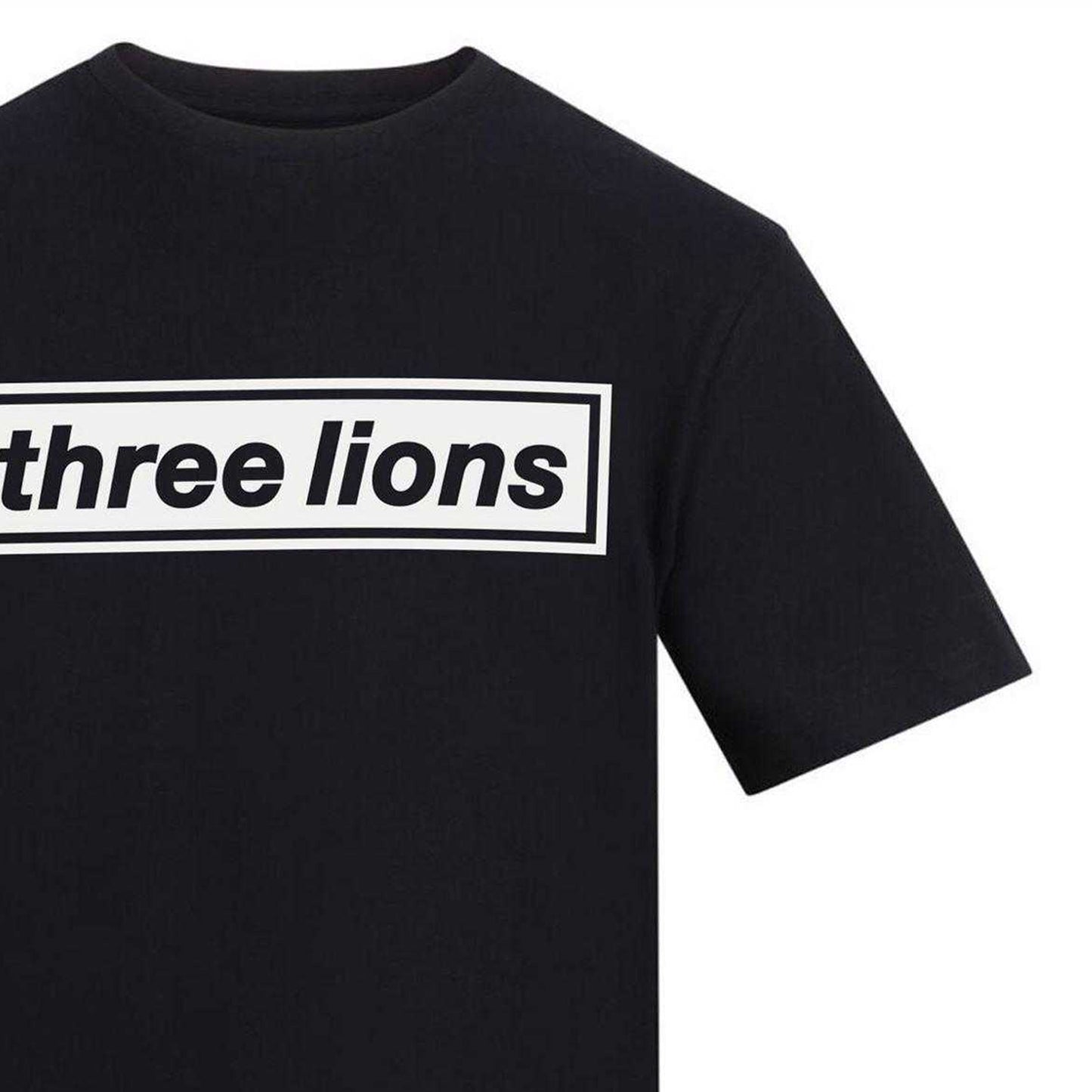 Black - Side - AWD Mens Three Lions England T-Shirt