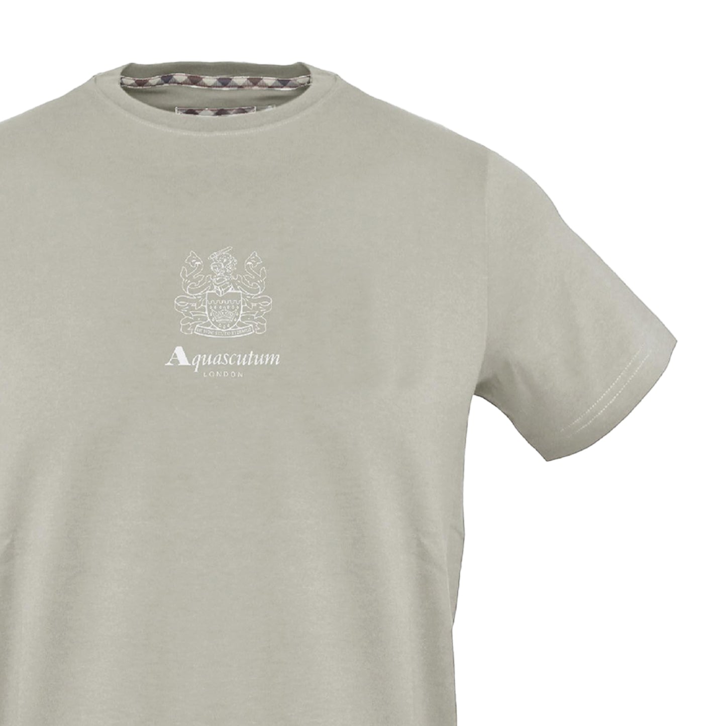 Grey - Side - Aquascutum Mens Crest Slim T-Shirt