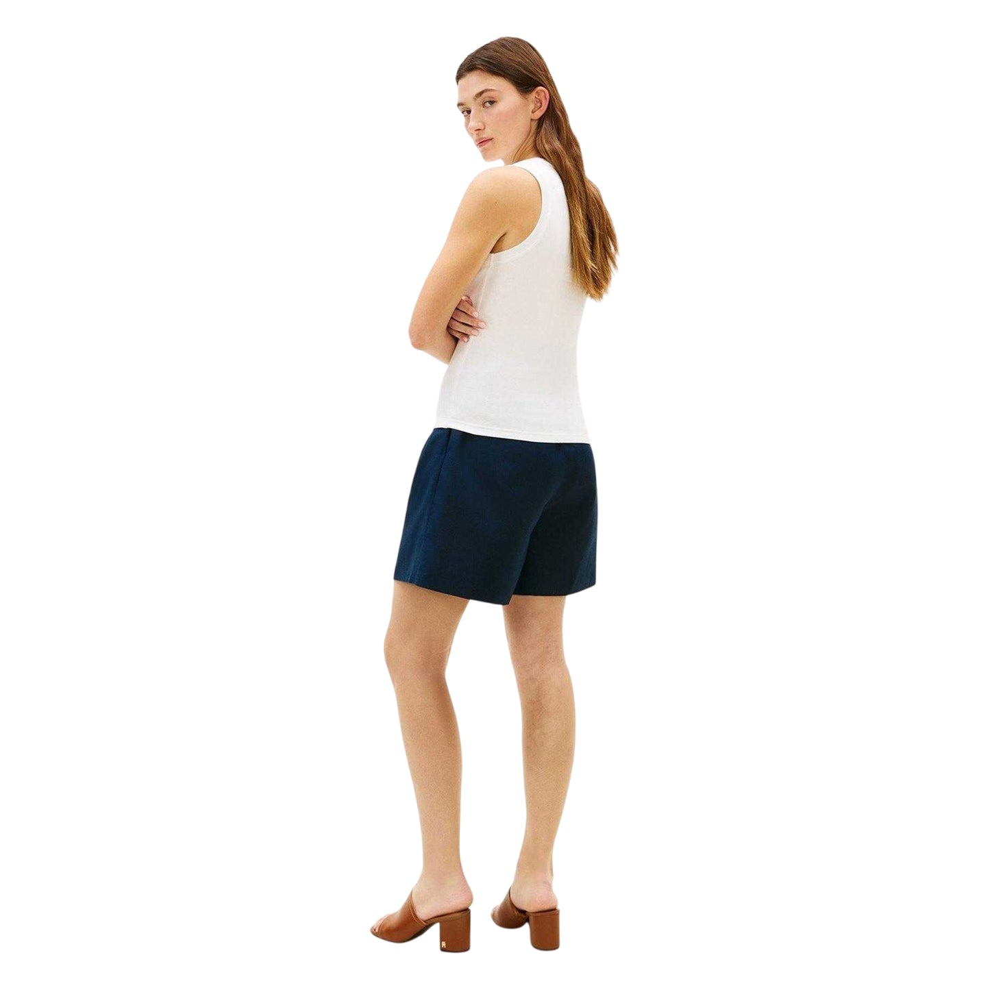 Ecru - Close up - Tommy Hilfiger Womens-Ladies Cody Plain Slim Vest Top