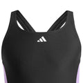 Black - Lifestyle - Adidas Girls 3 Stripes One Piece Swimsuit