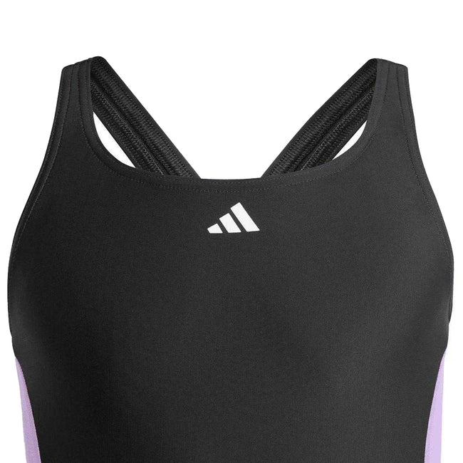 Black - Lifestyle - Adidas Girls 3 Stripes One Piece Swimsuit