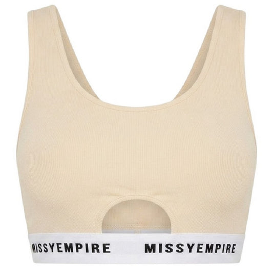 Cream - Front - Missy Empire Womens-Ladies Cut Out Bra