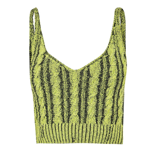 Green - Front - Diesel Womens-Ladies Milos Cable Knit Bralette
