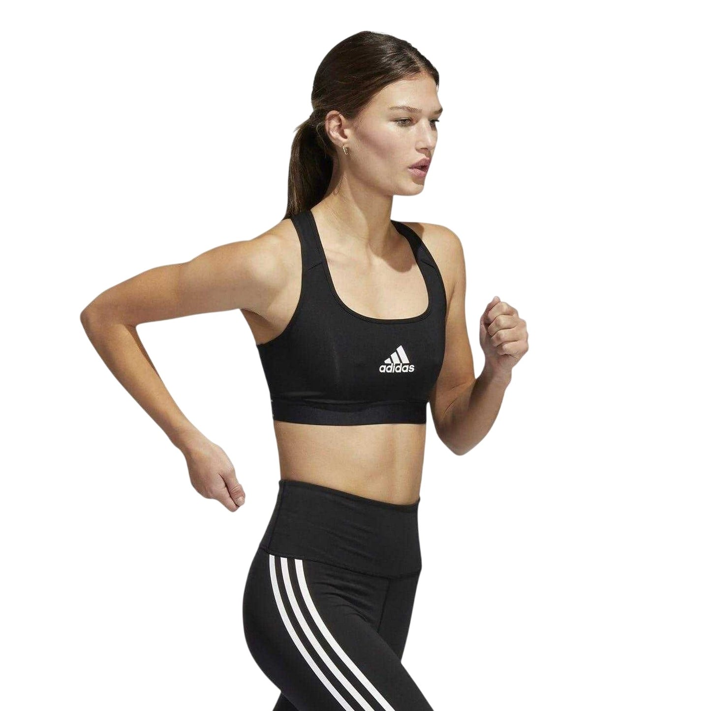 Black - Pack Shot - Adidas Womens-Ladies Scoop Neck Snug Fit Sports Bra