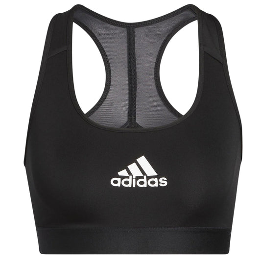 Black - Front - Adidas Womens-Ladies Scoop Neck Snug Fit Sports Bra