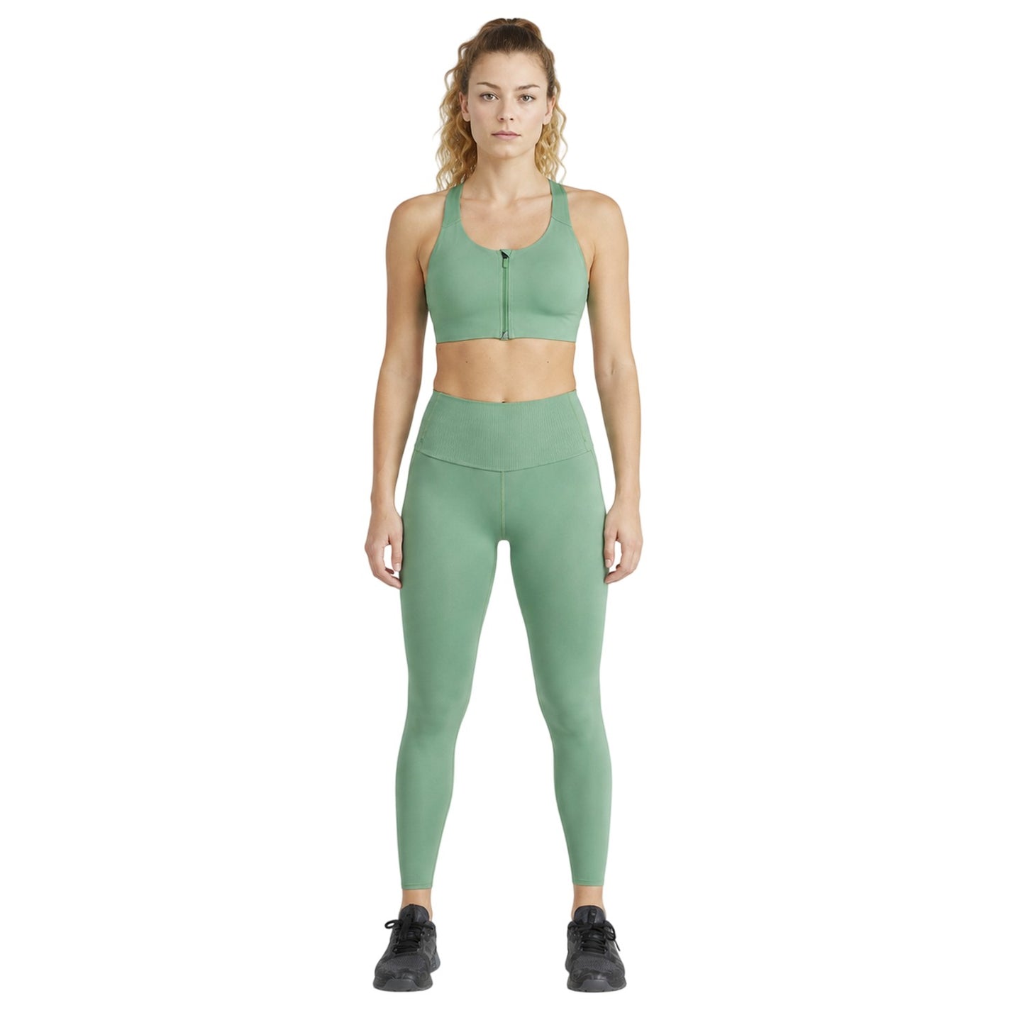 Green - Pack Shot - Adidas Womens-Ladies Luxe Scoop Neck Sports Bra